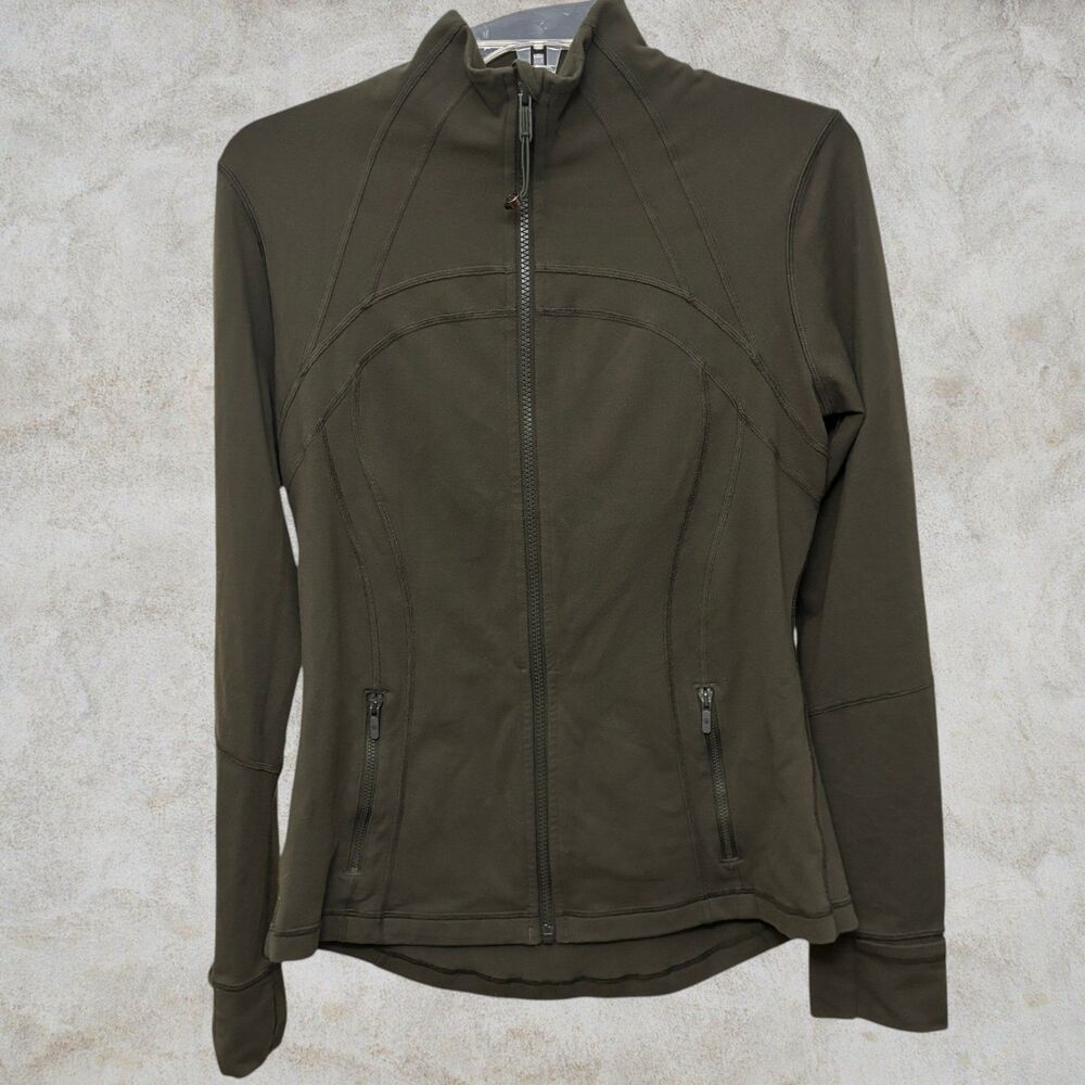 LULULEMON size 12 DEFINE Jacket DARK OLIVE Army Green Full-Length LUON